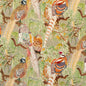 FD268-K102 GAME BIRDS VELVET STONE/MULTI MULBERRY Fabrics Drapery Upholstery
