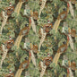 FD268-R102 GAME BIRDS VELVET FOREST MULBERRY Fabrics Drapery Upholstery