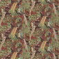 FD269-V54 GAME BIRDS LINEN RED/PLUM MULBERRY Fabrics Drapery Upholstery