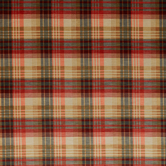 FD274-T30 VELVET ANCIENT TARTAN SPICE MULBERRY Fabrics Drapery Upholstery