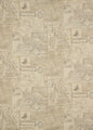FD284-N102 BOHEMIAN TRAVELS LINEN SAND MULBERRY Fabrics Drapery Upholstery