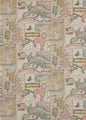 FD284-Y101 BOHEMIAN TRAVELS LINEN MULTI MULBERRY Fabrics Drapery Upholstery
