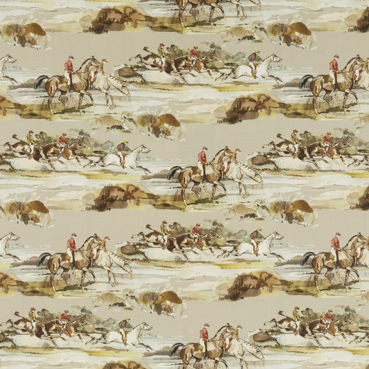 FD294-A46 MORNING GALLOP LINEN GREY/SAND MULBERRY Fabrics Drapery Upholstery