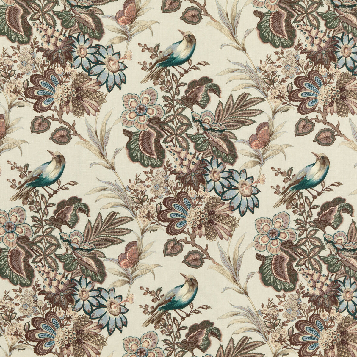 FD303-S108 ARTIST GARDEN SAGE MULBERRY Fabrics Drapery Upholstery
