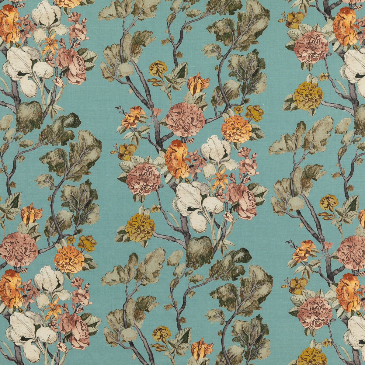 FD304-R122 WILD SIDE TEAL MULBERRY Fabrics Drapery Upholstery