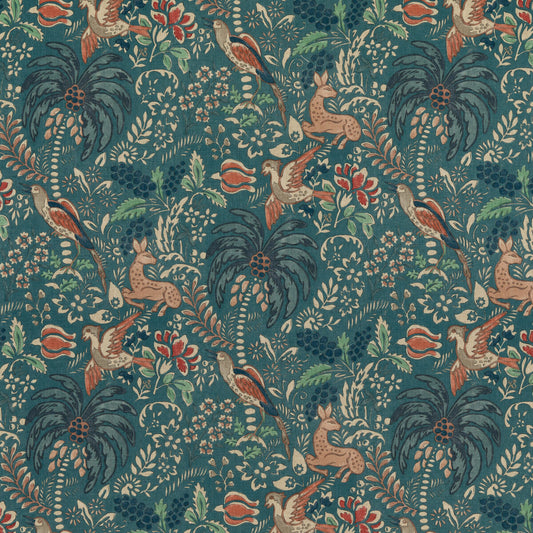 FD308-R122 FANTASIA TEAL MULBERRY Fabrics Drapery Upholstery