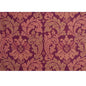 FD591-V102 PATCHWORK DAMASK SILK RED/GOLD MULBERRY DRAPERY