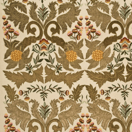 FD689-S118 CONSTANTINE LINEN SAGE/GOLD MULBERRY DRAPERY