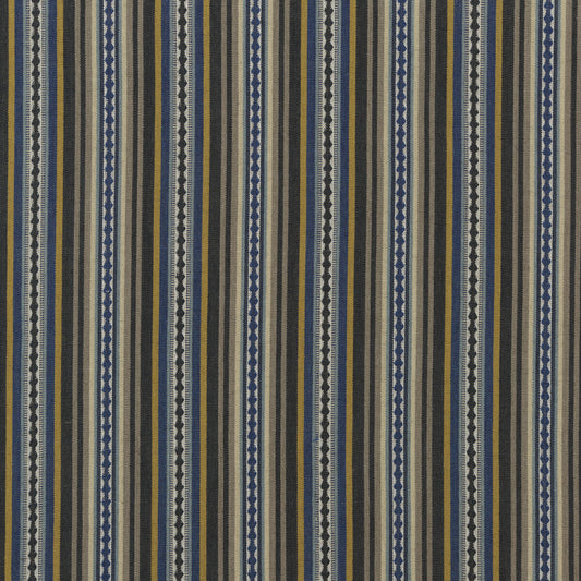 FD731-H51 DALTON STRIPE INDIGO/OCHRE MULBERRY Fabrics Drapery Upholstery