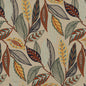 FD766-H43 FOREST LEAVES INDIGO/TEAL MULBERRY Fabrics Drapery Upholstery