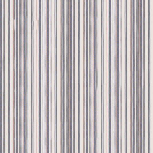 FD814-G103 SPINNAKER STRIPE INDIGO/RED MULBERRY Fabrics Drapery Upholstery
