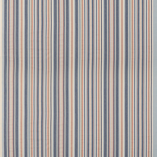 FD823-G103 MEDFORD STRIPE BLUE/RUST MULBERRY Fabrics Drapery Upholstery