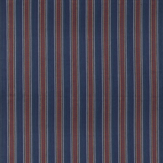 FD826-G103 BARRINGTON STRIPE INDIGO/RED MULBERRY Fabrics Drapery Upholstery