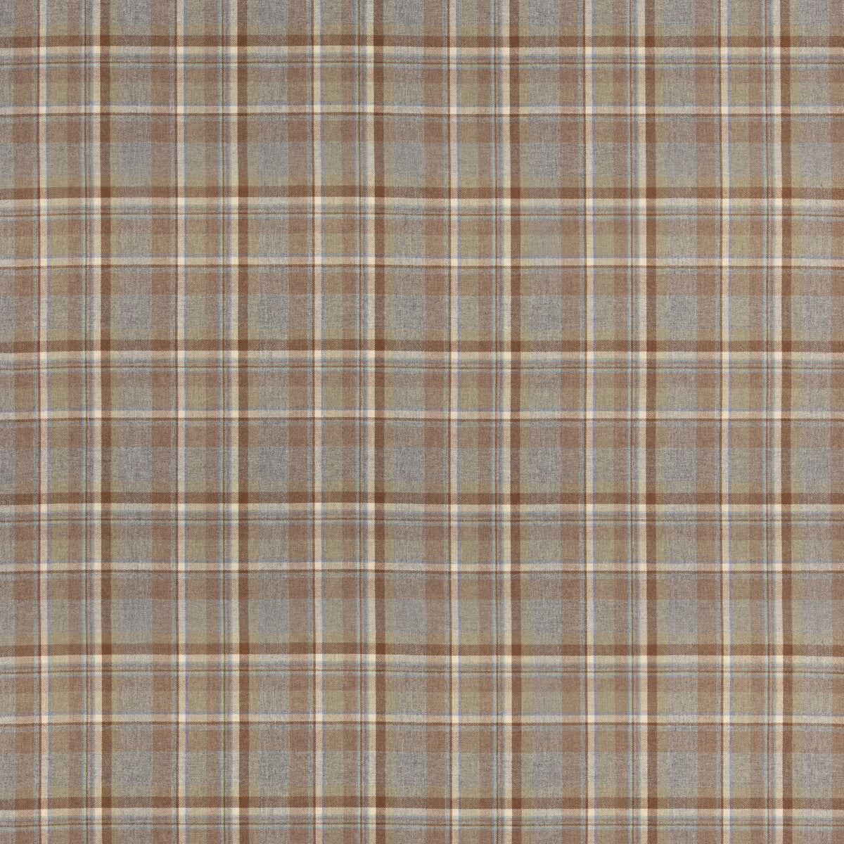 FD838-L33 LINDISFARNE PLAID FAWN/AQUA MULBERRY Fabrics Drapery Upholstery