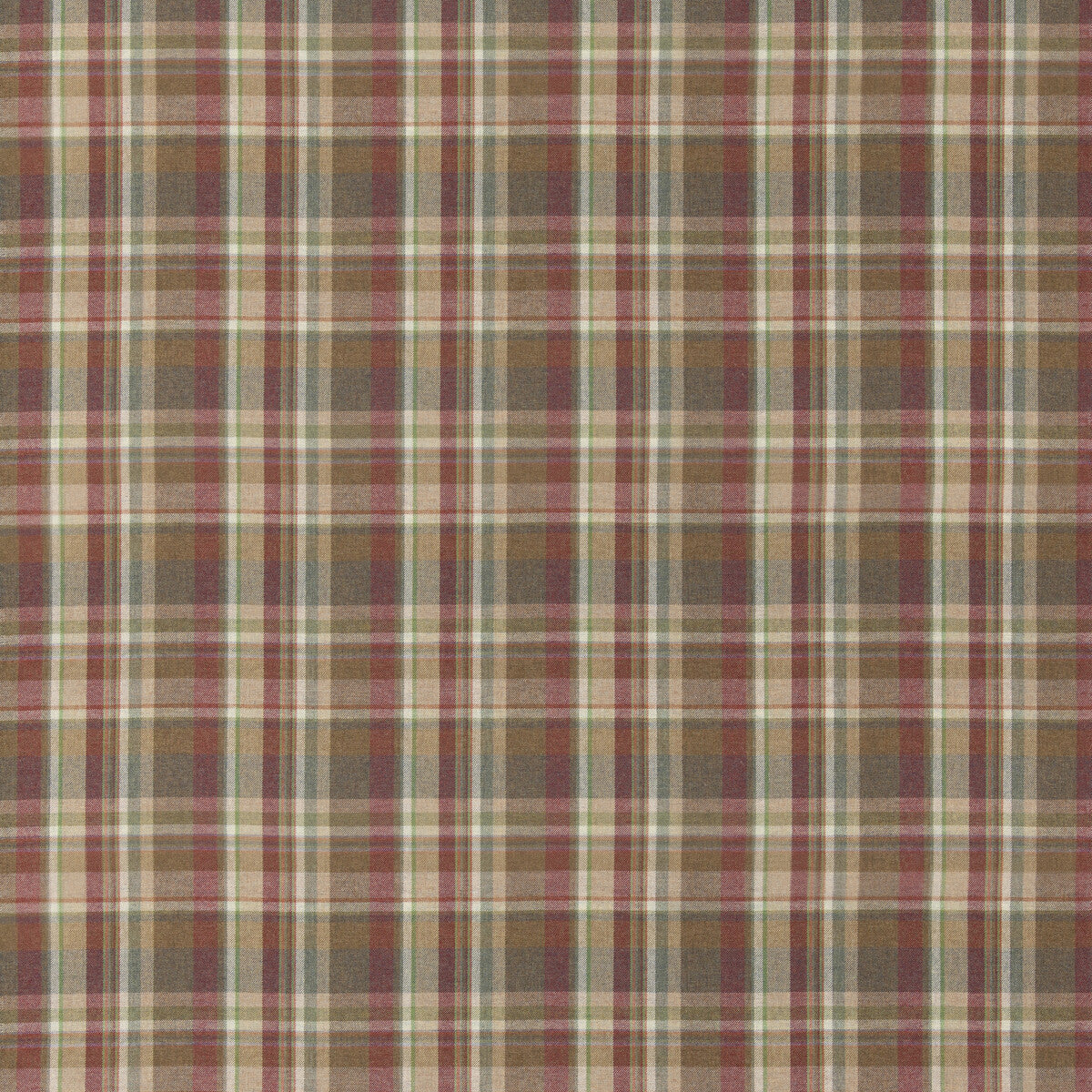 FD838-V102 LINDISFARNE PLAID RED/GOLD MULBERRY Fabrics Drapery Upholstery