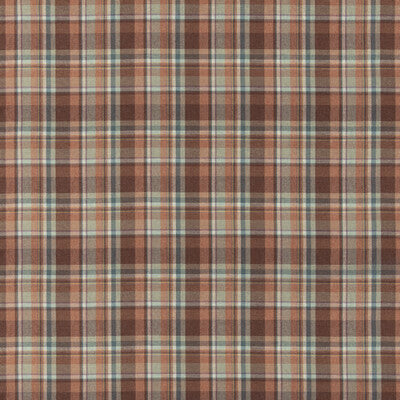 FD838-V174 LINDISFARNE PLAID RUSSET/AQUA MULBERRY Fabrics Drapery Upholstery