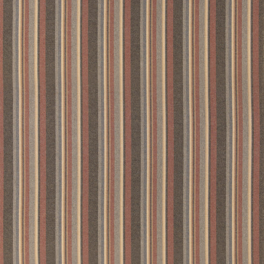 FD839-V172 LINDISFARNE STRIPE RUSSET/SLATE MULBERRY Fabrics Drapery Upholstery