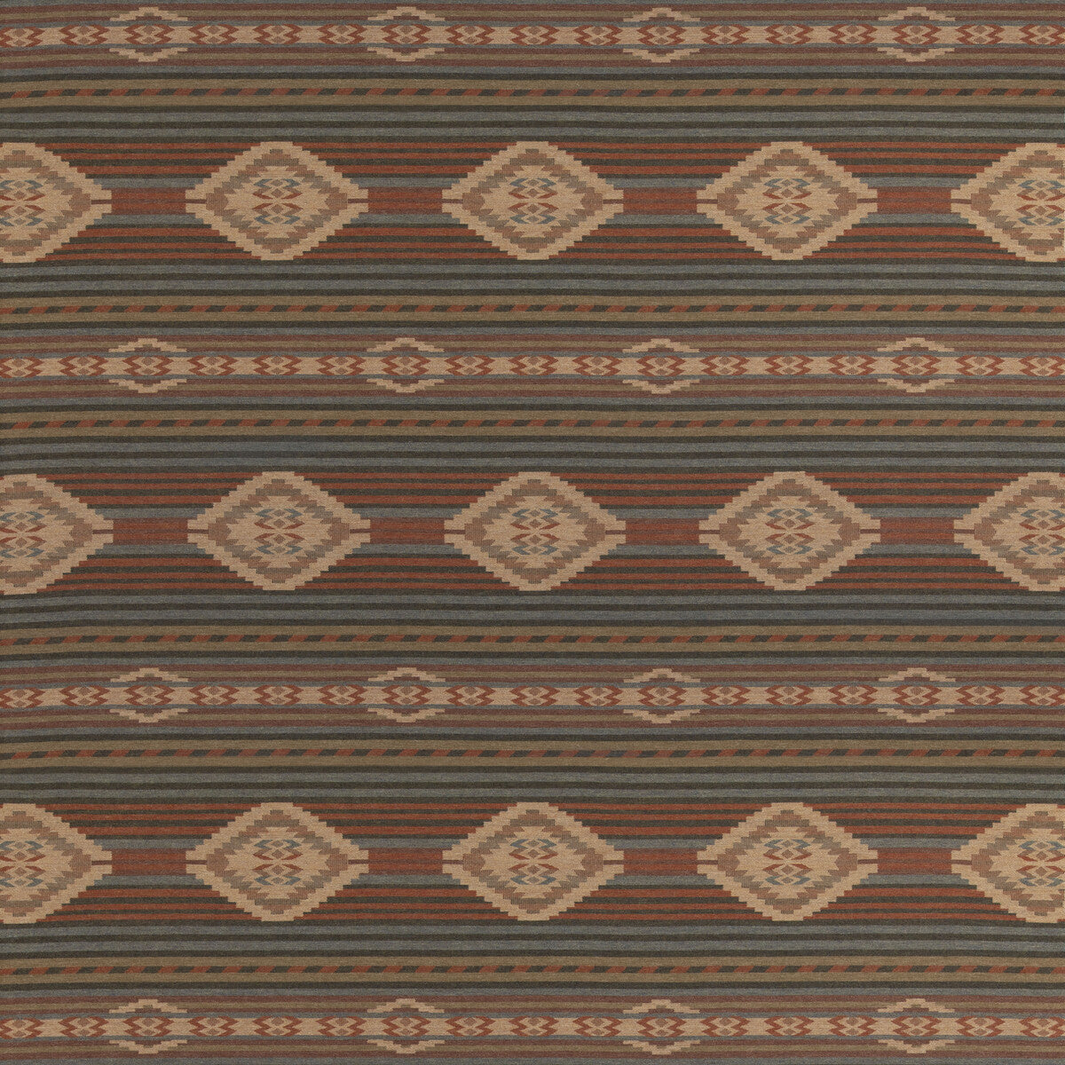 FD840-V158 HARLECH RUSSET/TEAL MULBERRY Fabrics Drapery Upholstery