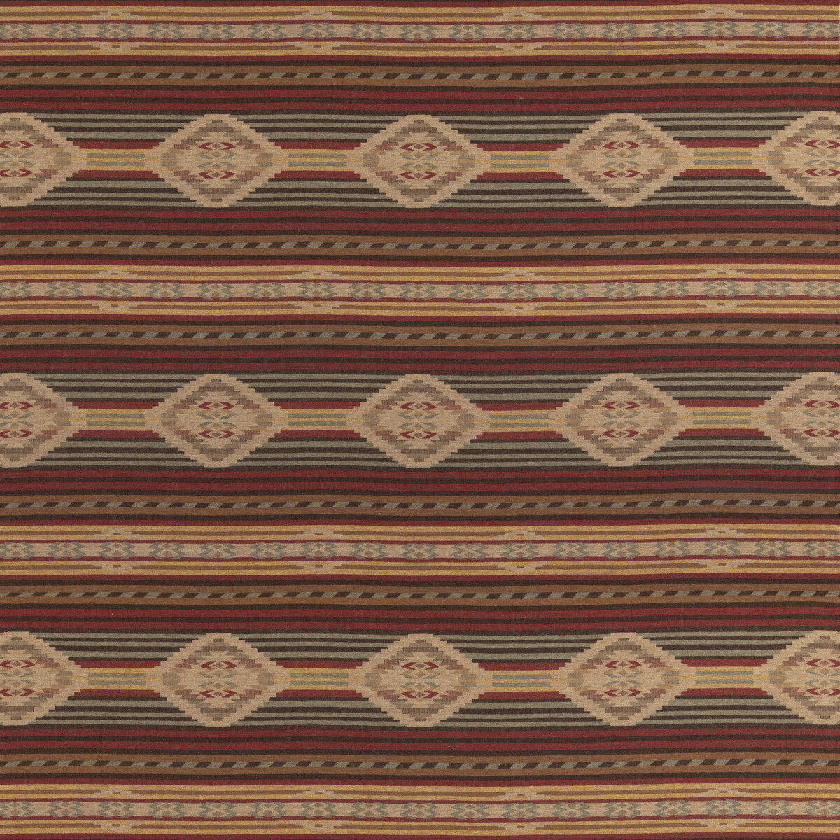 FD840-V169 HARLECH RED/LOVAT/SAND MULBERRY Fabrics Drapery Upholstery