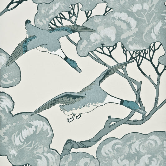 FG066-R104 MULBERRY FLYING DUCKS AQUA