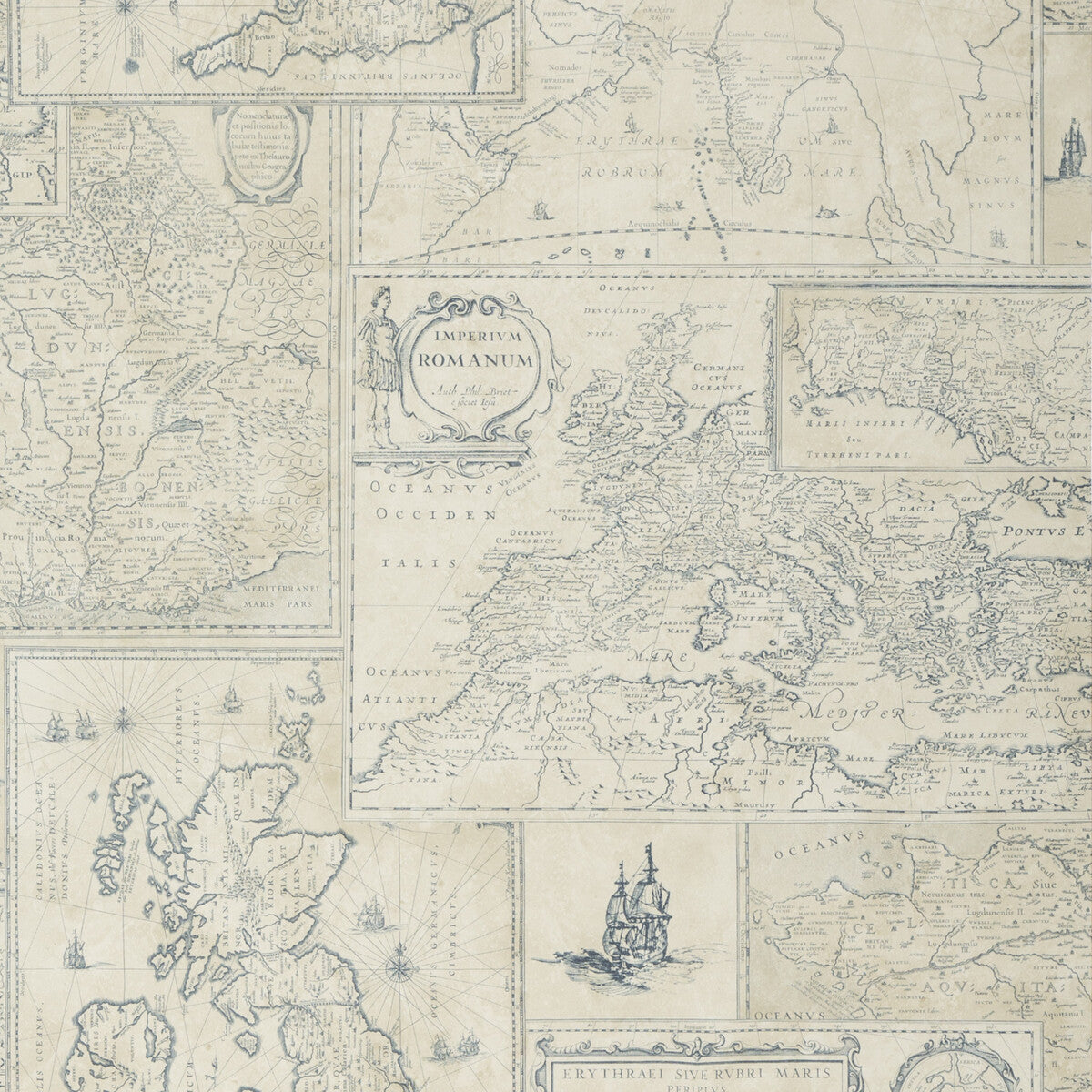 FG077-H10 BOHEMIAN TRAVELS INDIGO MULBERRY Wallpaper