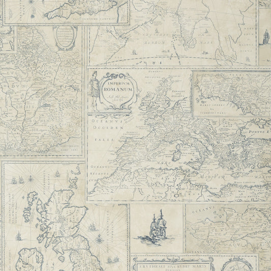 FG077-H10 BOHEMIAN TRAVELS INDIGO MULBERRY Wallpaper