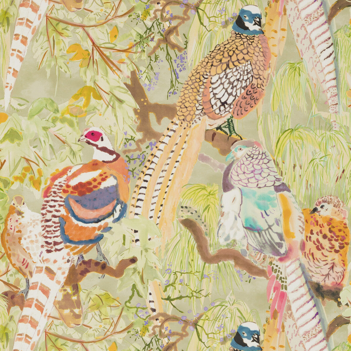 FG085-Y101 GAME BIRDS MULTI MULBERRY Wallpaper