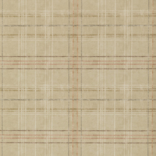 FG086-N102 SHETLAND PLAID SAND MULBERRY Wallpaper