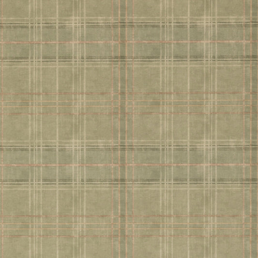 FG086-R106 SHETLAND PLAID LOVAT MULBERRY Wallpaper