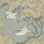 FG090-H54 FLYING DUCKS SLATE BLUE MULBERRY Wallpaper