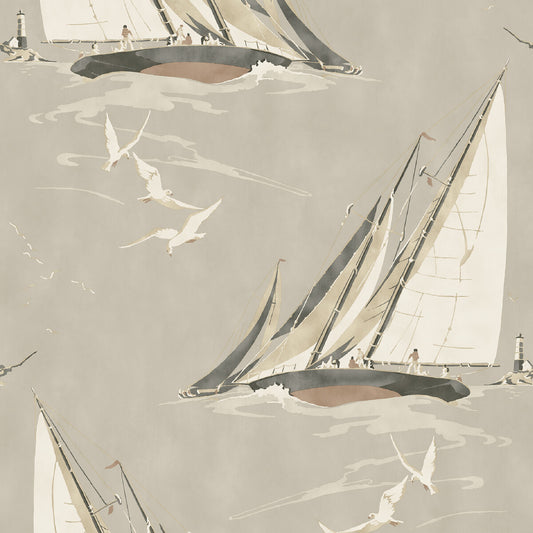 FG094-J52 ROUND THE ISLAND ANTIQUE MULBERRY Wallpaper