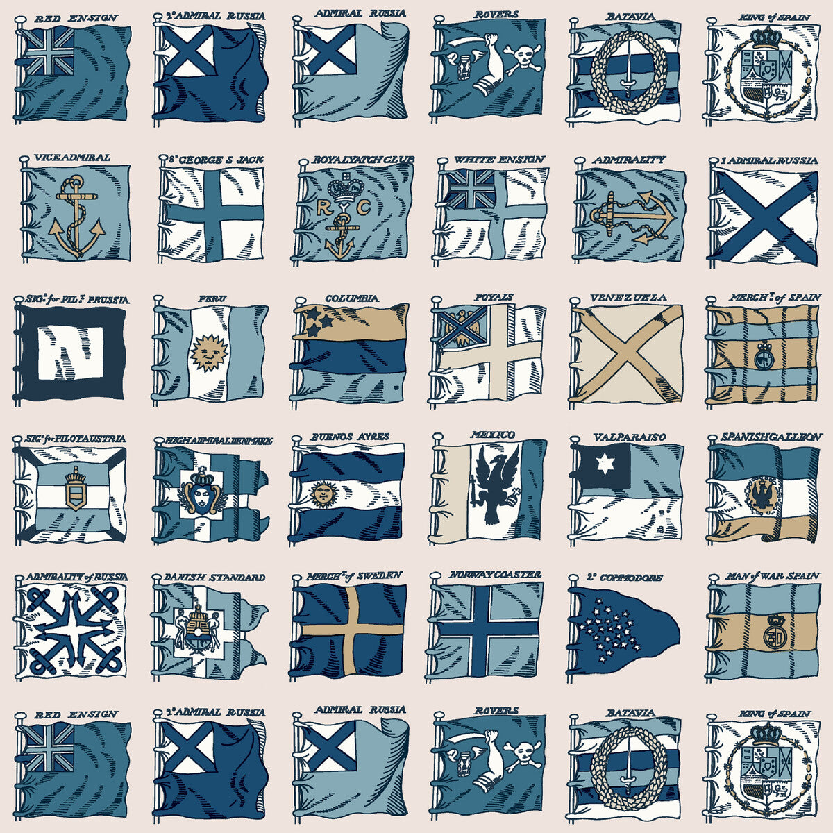 FG099-H101 NAVAL ENSIGNS BLUE MULBERRY Wallpaper