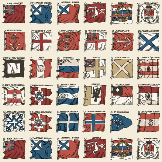FG099-V110 NAVAL ENSIGNS RED/BLUE MULBERRY Wallpaper