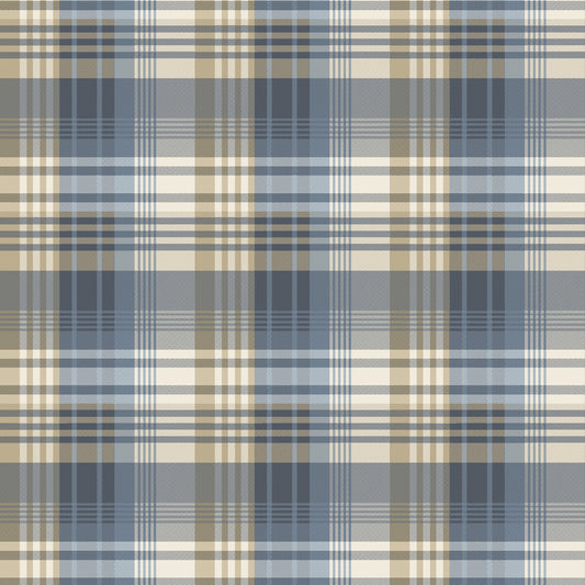 FG100-H10 MULBERRY ANCIENT TARTAN INDIGO MULBERRY Wallpaper