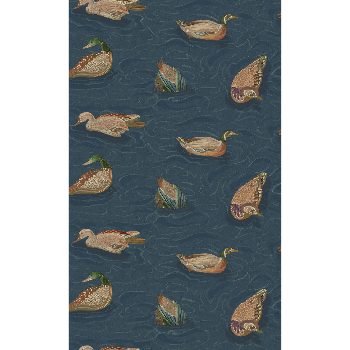 FG122-H10 DUCK POND INDIGO MULBERRY Wallpaper