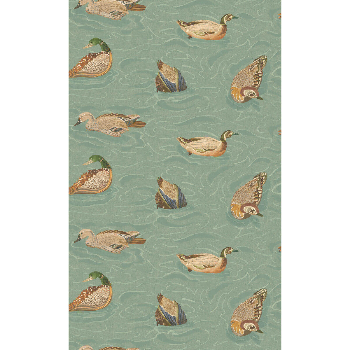 FG122-R11 DUCK POND TEAL MULBERRY Wallpaper