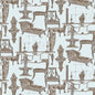 GDT5187-004 BLANCA AZUL/CHOCOLATE GASTON Y DANIELA Fabrics Drapery Upholstery