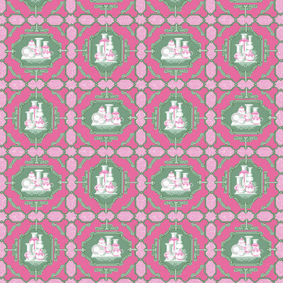 GDT5544-001 PORCELANAS ROSA/VERDE GASTON Y DANIELA Fabrics Drapery Upholstery