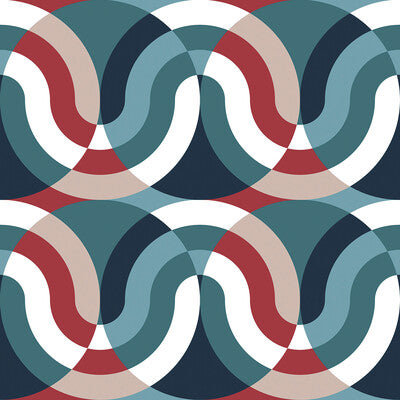 GDT5624-001 KIMI AZUL/ROJO GASTON Y DANIELA Fabrics Drapery Upholstery