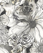 HG10100 Harry & Grace Harry & Grace Peel and Stick Wallpaper Ink Rose Onyx