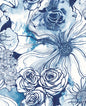 HG10102 Harry & Grace Harry & Grace Peel and Stick Wallpaper Ink Rose Celtic Blue