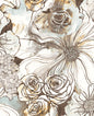 HG10106 Harry & Grace Harry & Grace Peel and Stick Wallpaper Ink Rose Mocha & Blue Mist