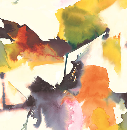 HG10203 Harry & Grace Harry & Grace Peel and Stick Wallpaper Watercolor Block Persimmon & Plum