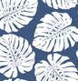 HG10502 Harry & Grace Harry & Grace Peel and Stick Wallpaper Monstera Leaf Blue