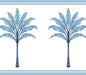 HG10802B Harry & Grace Harry & Grace Peel and Stick Wallpaper Montgomery Palm Border Blue Lake