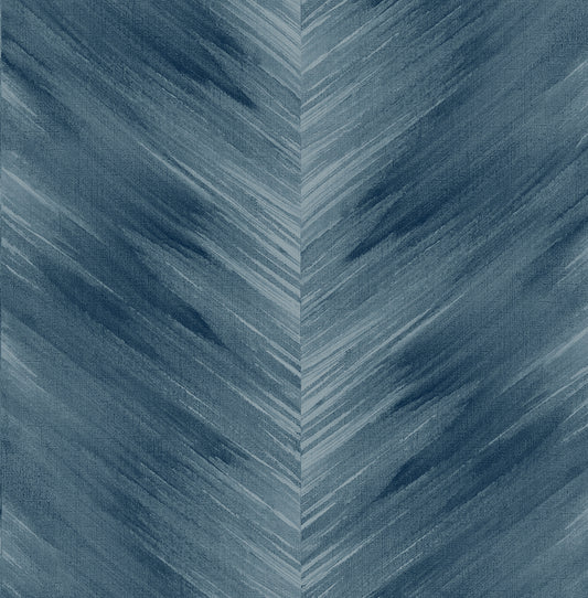 HG11702 Harry & Grace Harry & Grace Peel and Stick Wallpaper Washed Chevron Blue Lake