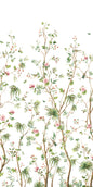 HG12404M Harry & Grace Harry & Grace Peel and Stick Wallpaper Blooming Chinoiserie Mural Fern & Rosebud