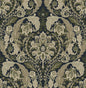 HG12902 Harry & Grace Harry & Grace Peel and Stick Wallpaper Thornton Vintage Damask Deep Sea