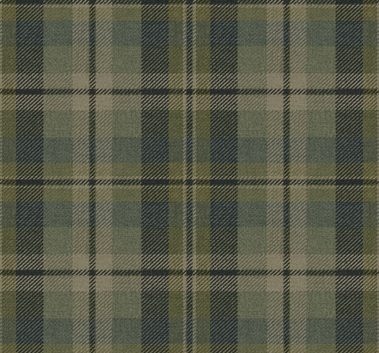 HG13104 Harry & Grace Harry & Grace Peel and Stick Wallpaper Thornbury Tailored Plaid Greenery