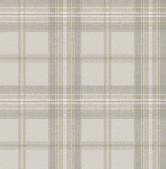 HG13705 Harry & Grace Harry & Grace Peel and Stick Wallpaper Herringbone Plaid Frosted Calcutta